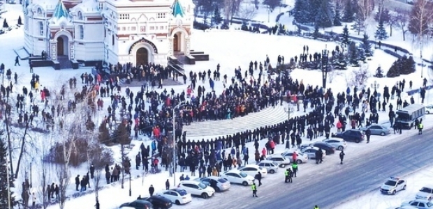 Несанкционированный митинг в Омске